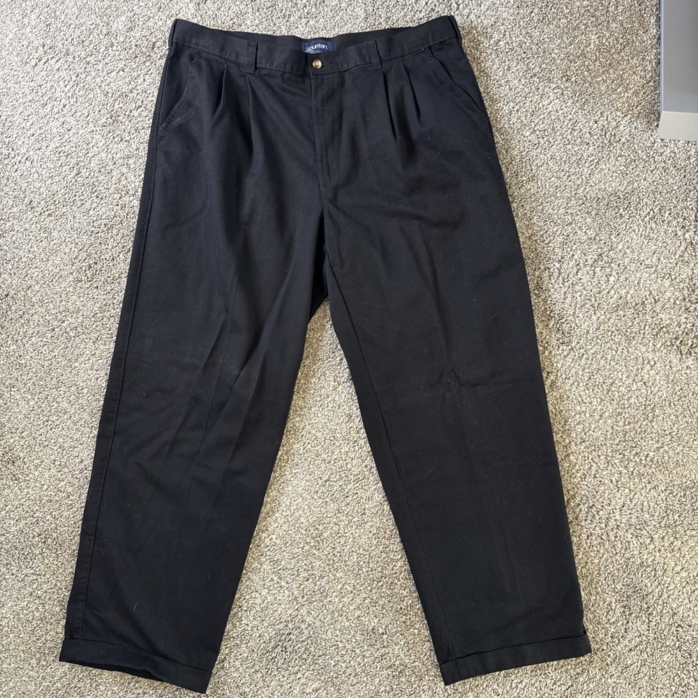 Puritan Men's Chino Dress‎ Pants Pleated Front Black Size 40x32